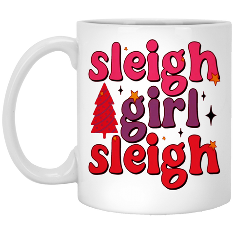 Sleigh Girl 11oz White Mug